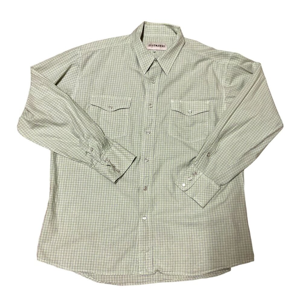 Cody James Pearl Snap Shirt Sz 2XL Green Plaid Long Sleeve Western Cowboy Mens
